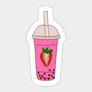 Strawberry bubble tea Sticker